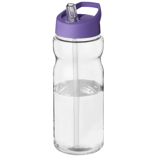 Bouteille de sport à couvercle 650ml personnalisée H2O Active® Base Translucide et Violet